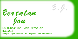 bertalan jon business card